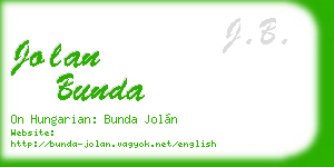 jolan bunda business card